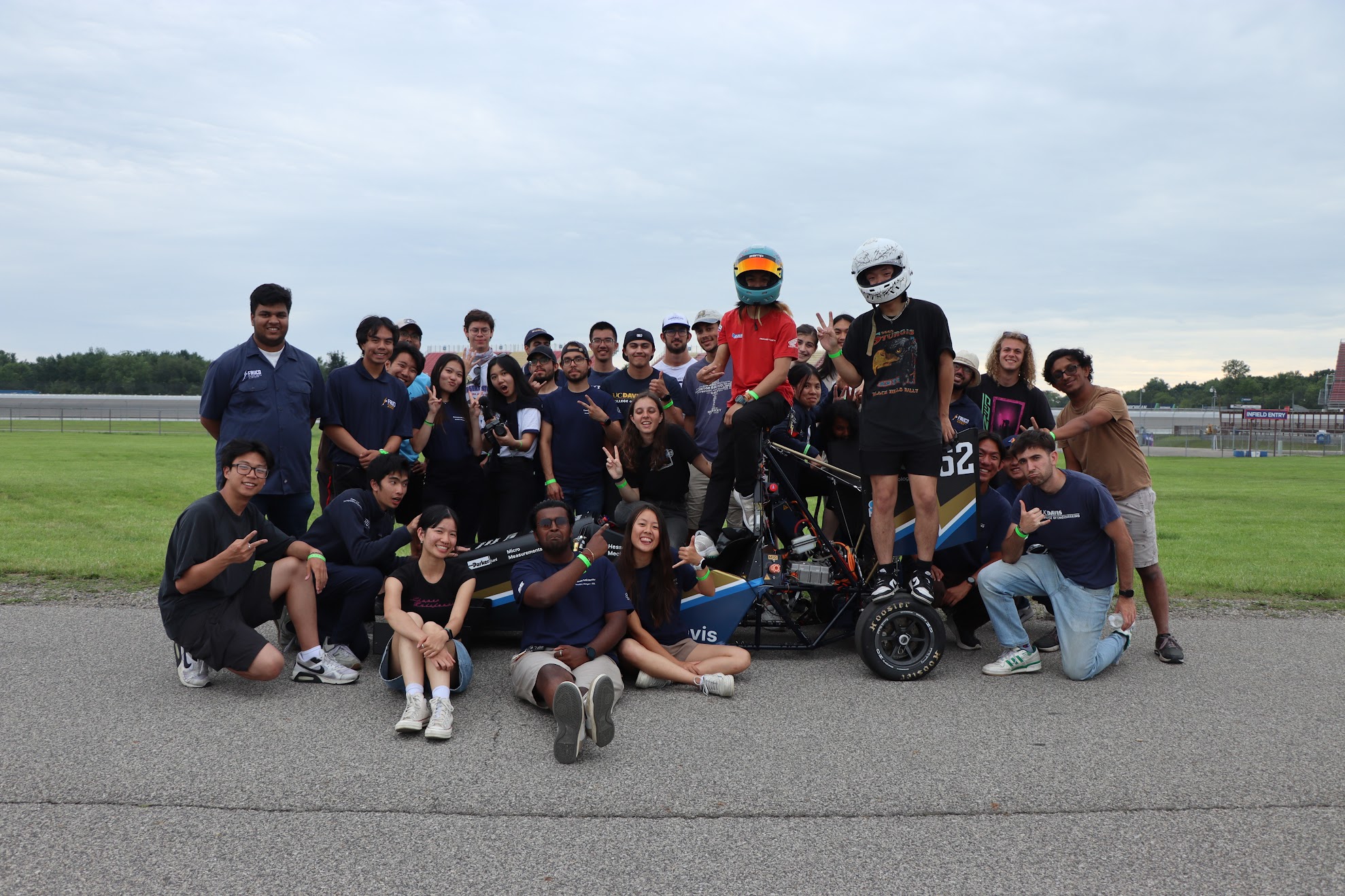 Group photo in front of car