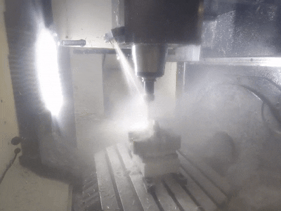 angular mounts being manufactured on the cnc machine