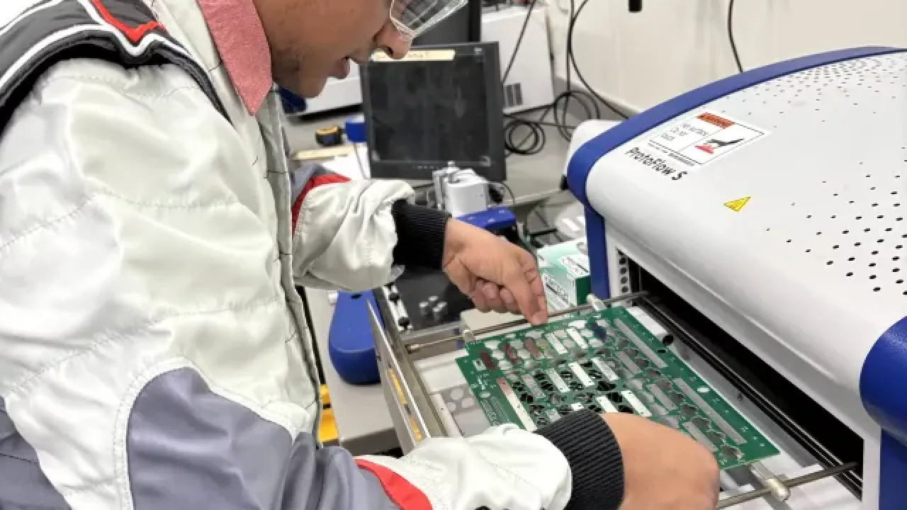 working on PCB boards