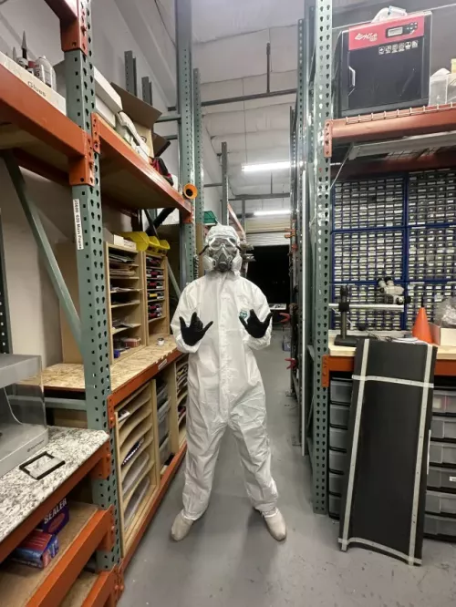 composites member posing in ppe