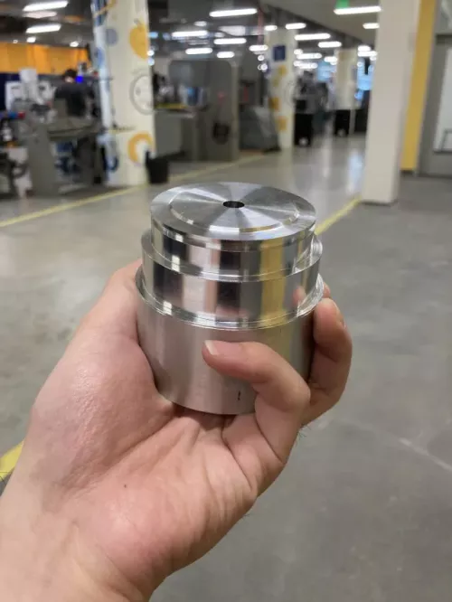 tripod cup cut with a CNC mill