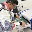 working on PCB boards